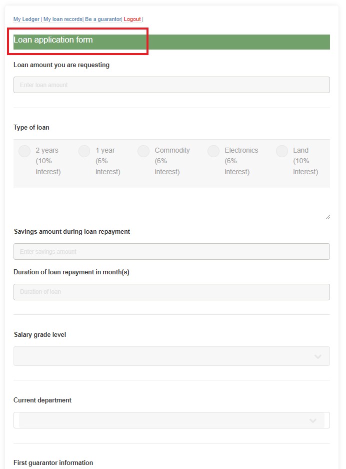 loan form